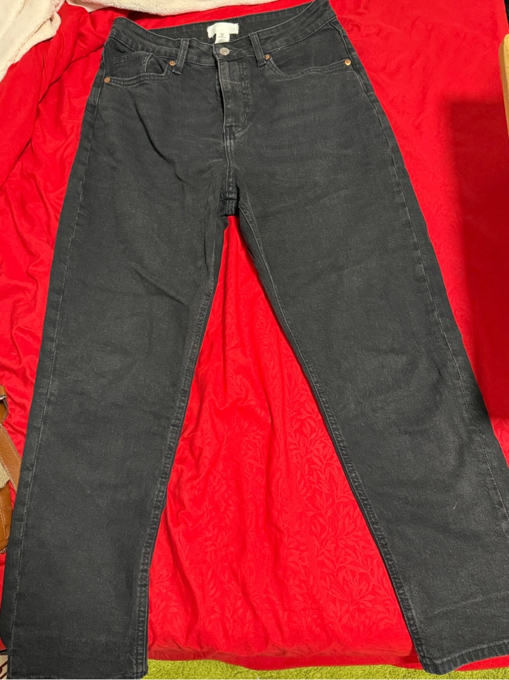 H&M High-Rise Wide-Leg Jeans - Black